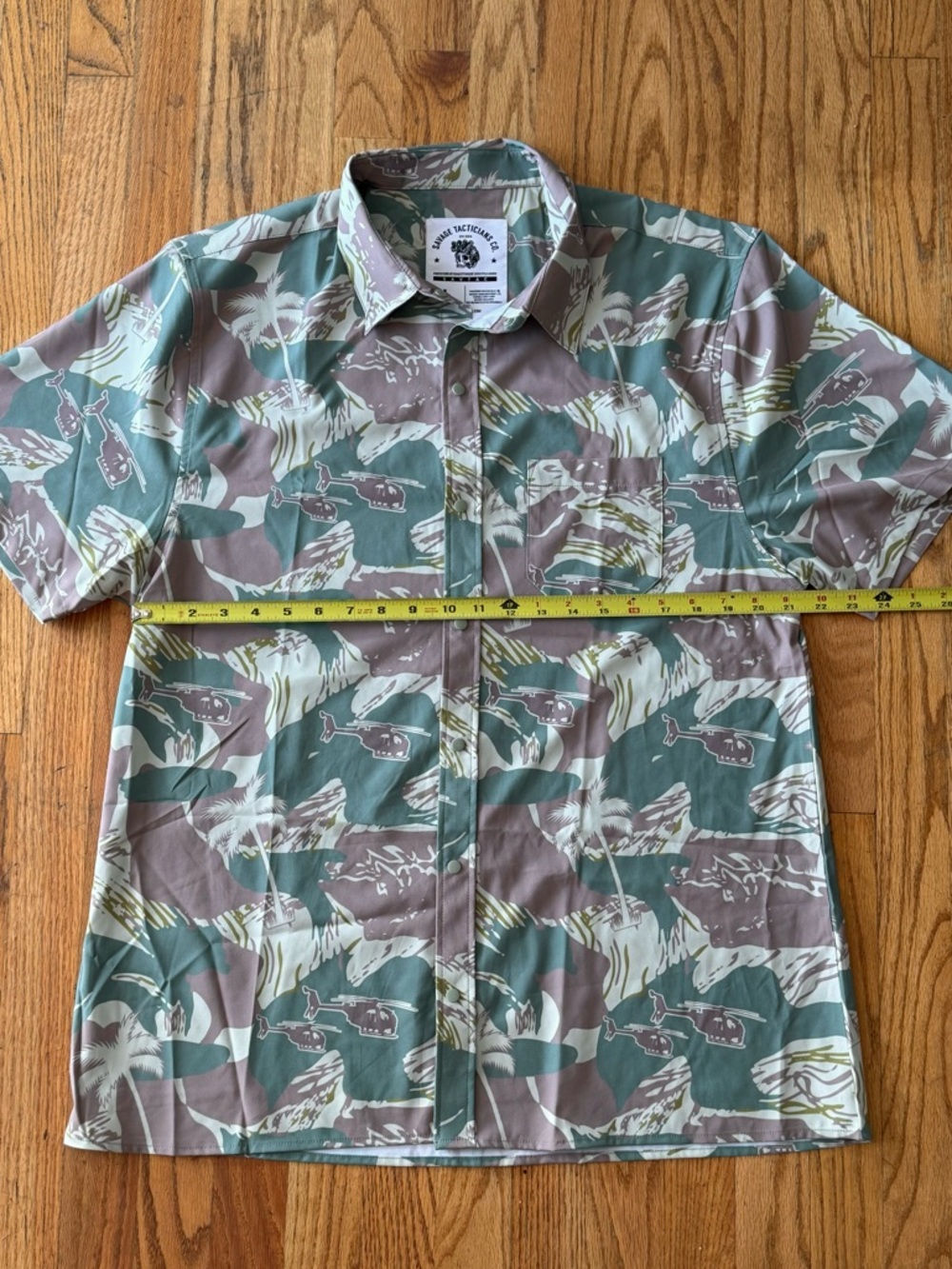 Men's Short Sleeve Rhodesian Brushstroke Button-Up Shirt - Picture 5 of 6